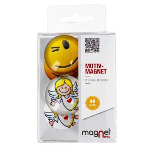 Magnesy Magnet Smiley/Anioł, 2szt 3.5cm